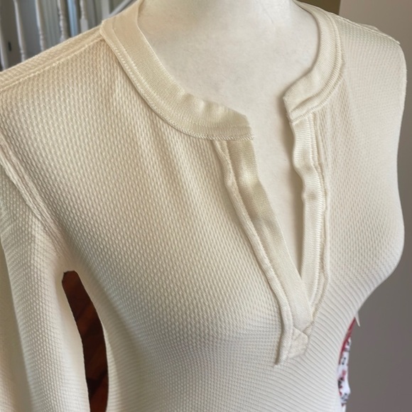 NWT - Free People Mikah Layering Cuff Ivory Long sleeve V-Neck, Size S - Picture 3 of 8